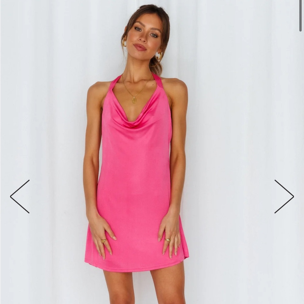 Hello Molly hot pink mini dress